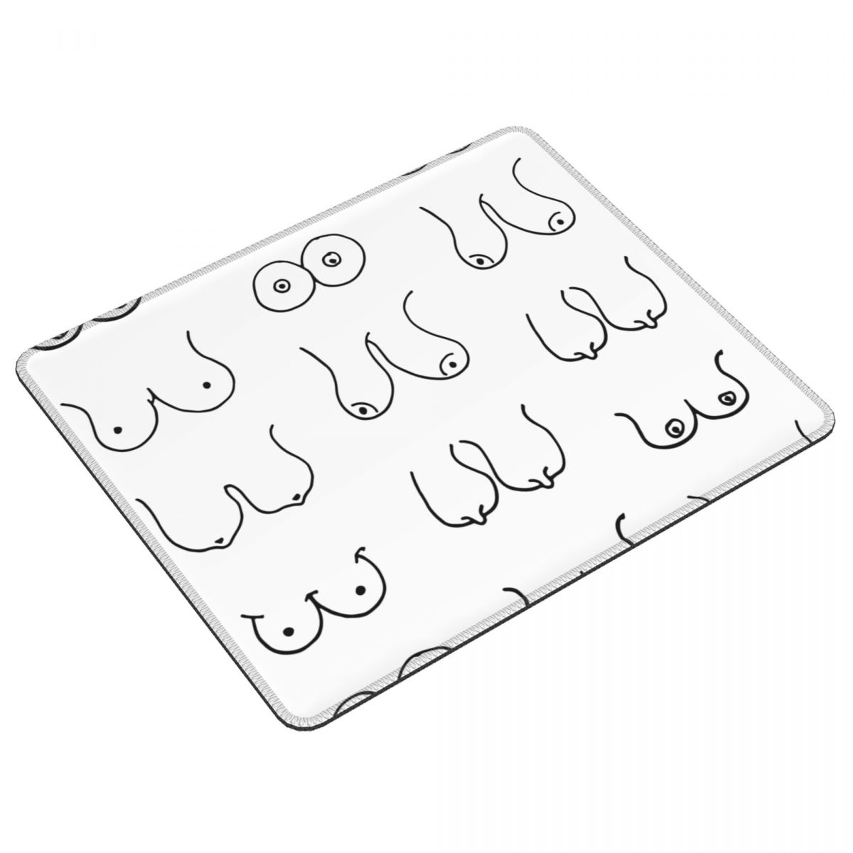 Gaming Accessories Drawing - 흑백 가슴 그림 마우스 패드 컴퓨터