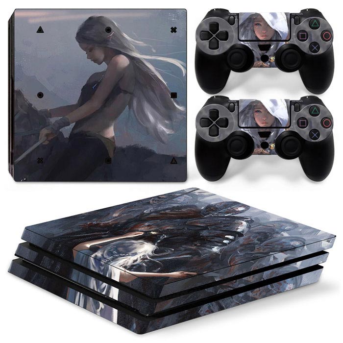 Gaming Accessories Drawing - 귀여운 소녀 스타일 보호 스티커, PS4