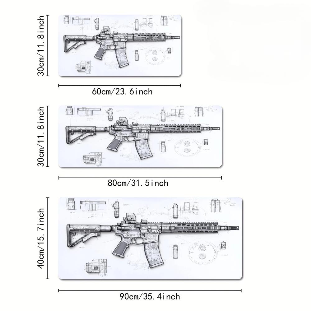 AR 라이플 및 부품 도면 스티치 처리된 가장자리가 있 - Gaming Accessories Drawing 리뷰 및 가격