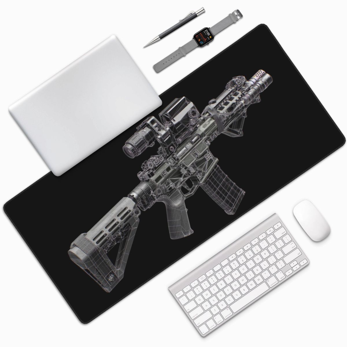 대형 마우스 패드 건 메카니컬 디자인 그림 게이머 노트 - Gaming Accessories Drawing 리뷰 및 가격