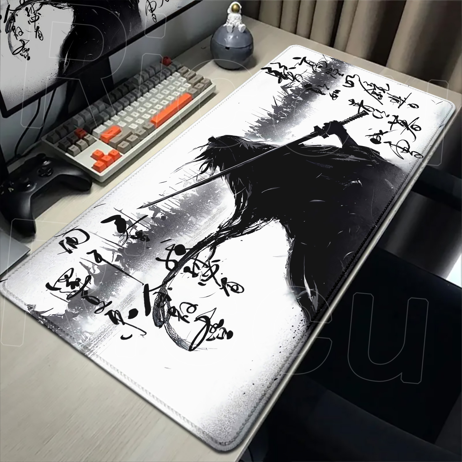 사무라이 전사 흑백 그림 마우스패드 게이머 컴퓨터 PC - Gaming Accessories Drawing 리뷰 및 가격