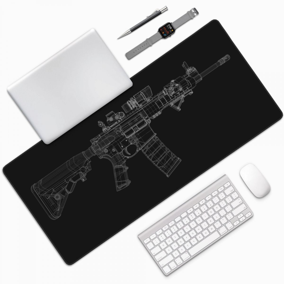 대형 마우스 패드 건 메카니컬 디자인 그림 게이머 노트 - Gaming Accessories Drawing 리뷰 및 가격
